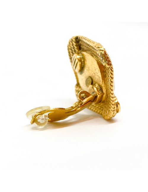 Boucles d'oreille CHANEL clips losanges vintage