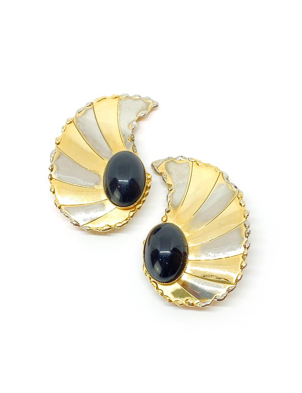 Clips d'oreilles fantaisie vintage dorées