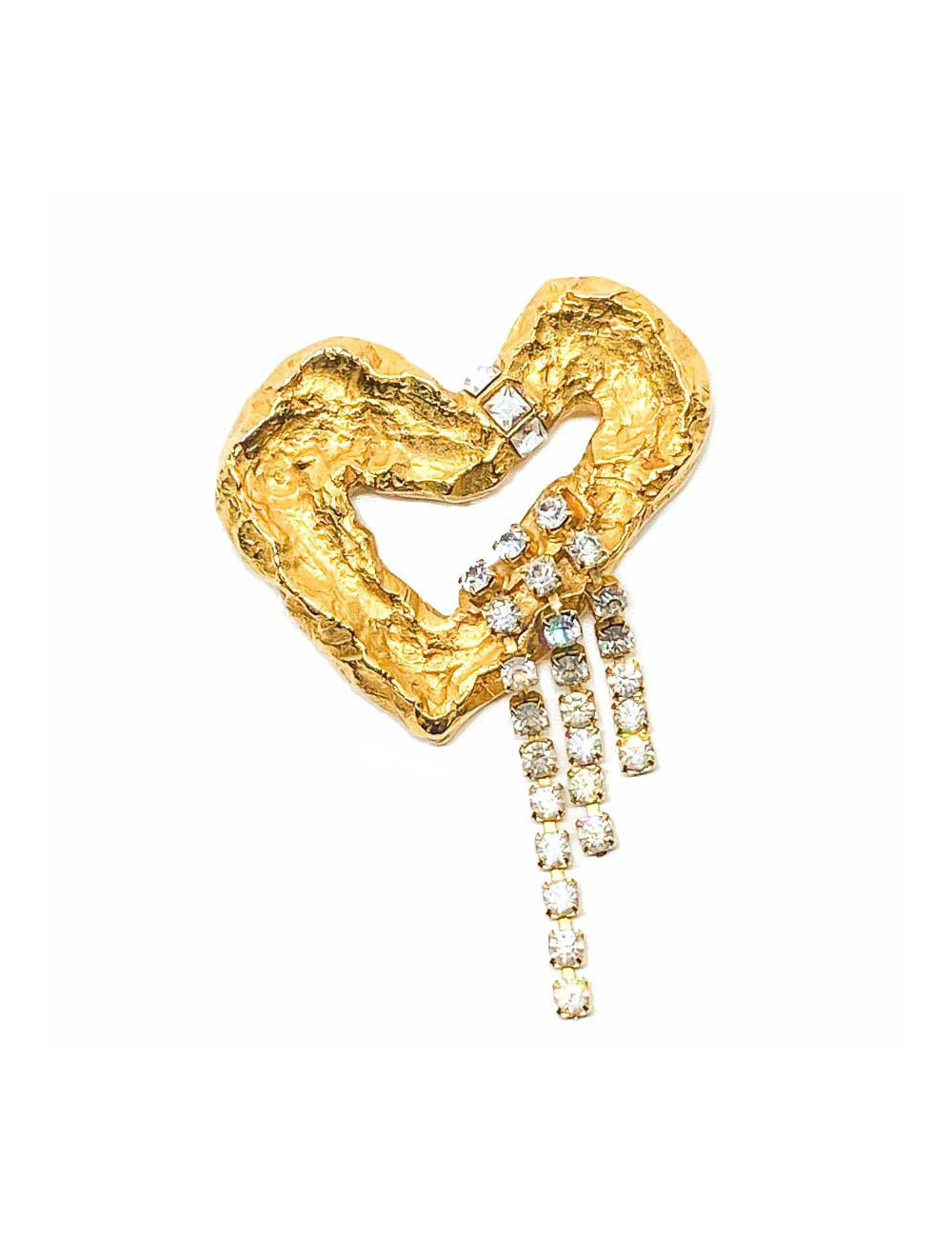 Broche LACROIX Coeur doré et strass