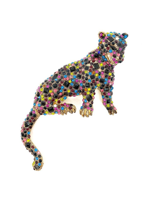 Broche Léopard tutti frutti