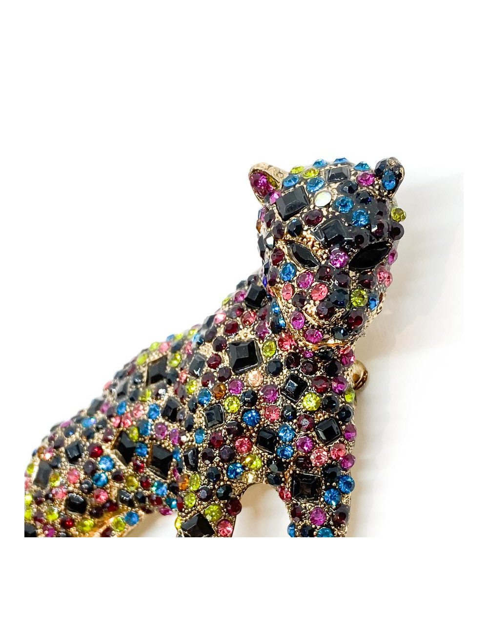 Broche Léopard tutti frutti articulé