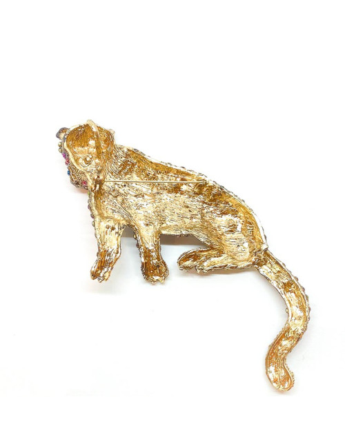 Broche Léopard tutti frutti articulé