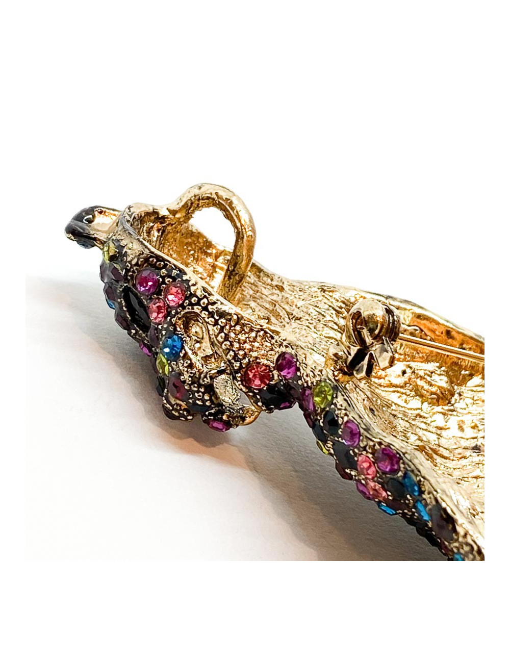 Broche Léopard tutti frutti articulé