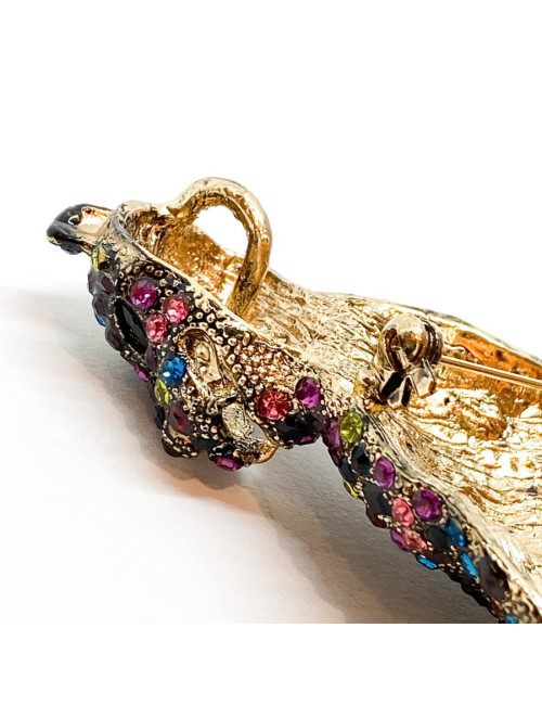 Broche Léopard tutti frutti