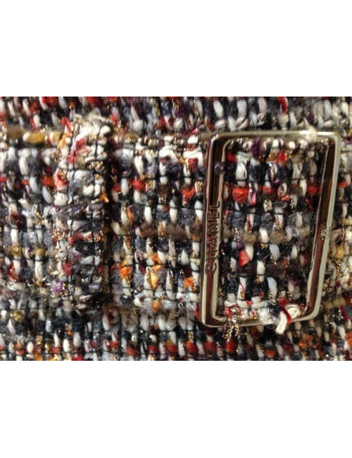 Robe CHANEL en tweed patineuse rouge 