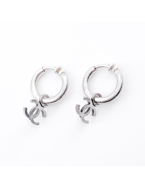Boucles d'oreille Créoles Chanel CC