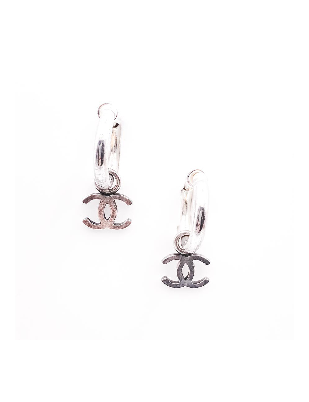 Boucles d'oreille Créoles Chanel CC