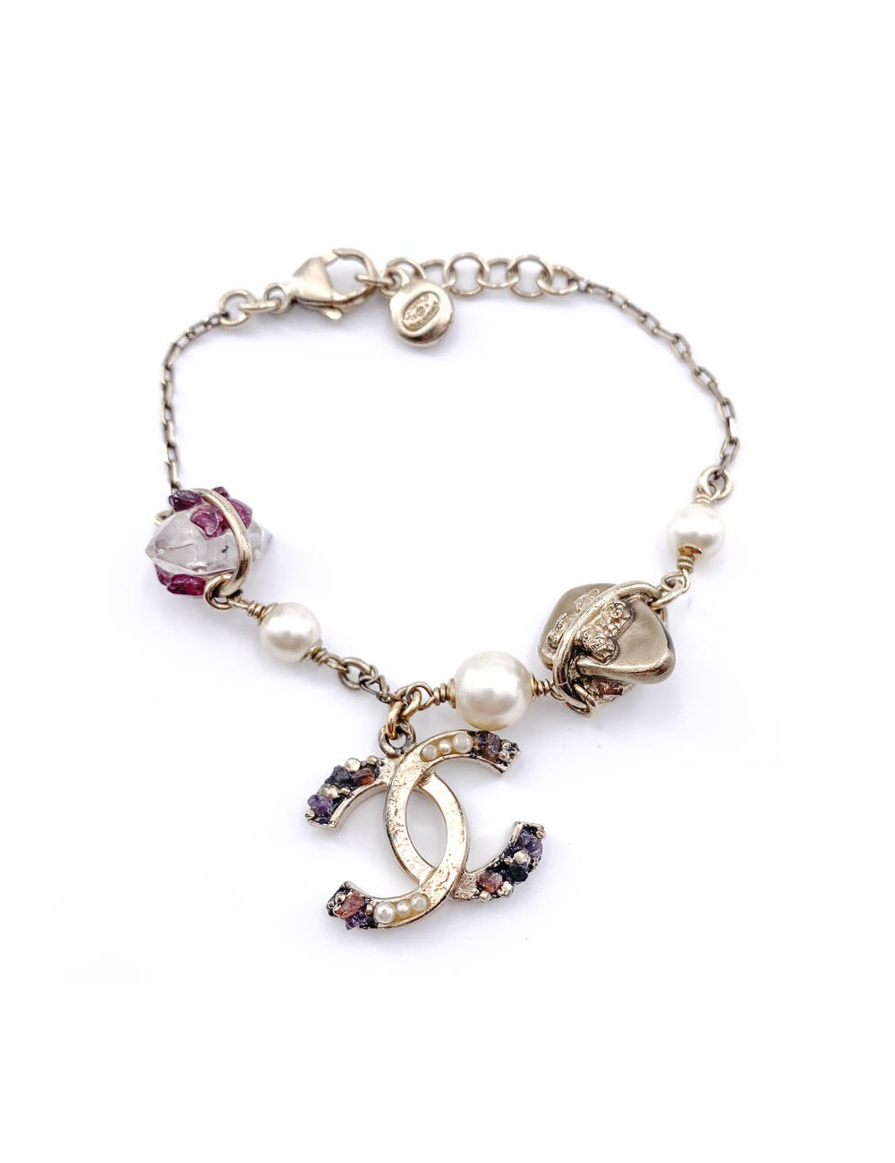 Bracelet CHANEL amethyste et cristal de roche