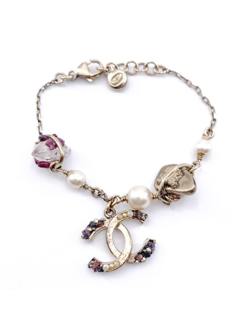 Bracelet CHANEL amethyste et cristal de roche