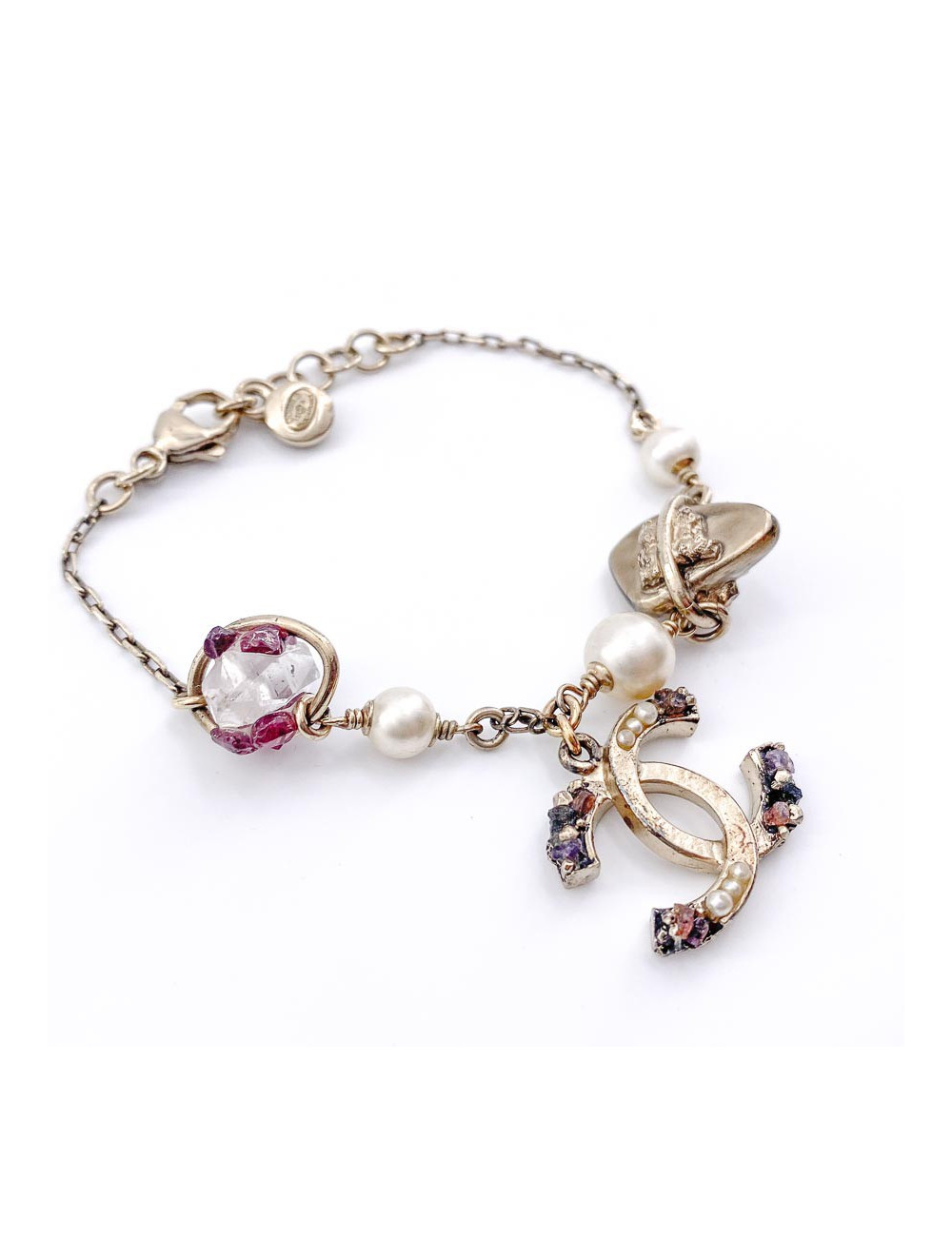 Bracelet CHANEL amethyste et cristal de roche