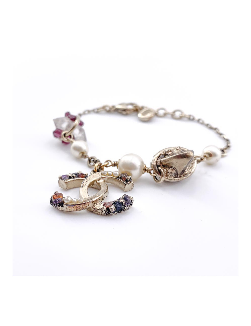 Bracelet CHANEL amethyste et cristal de roche
