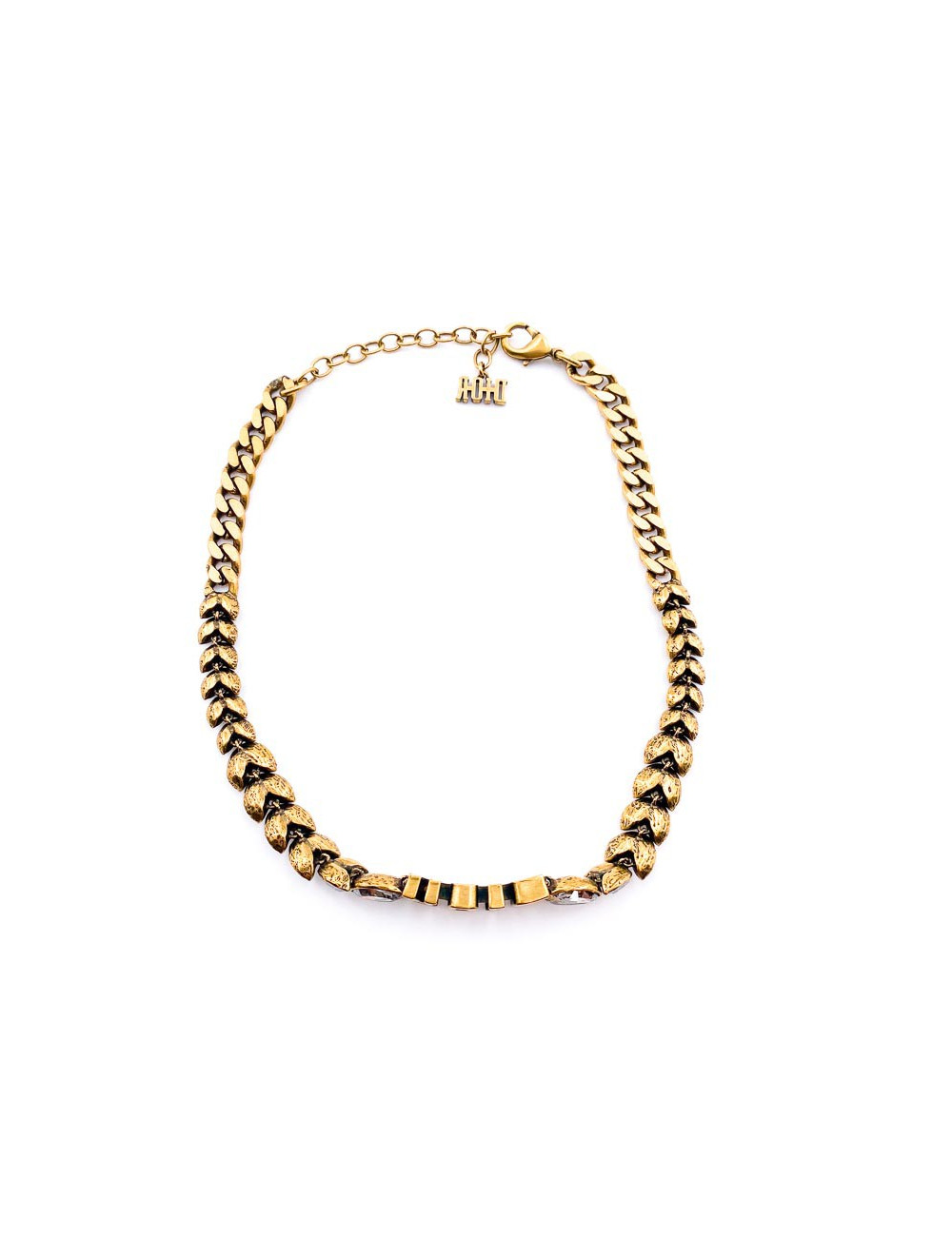 Collier DIOR strass et or vieilli