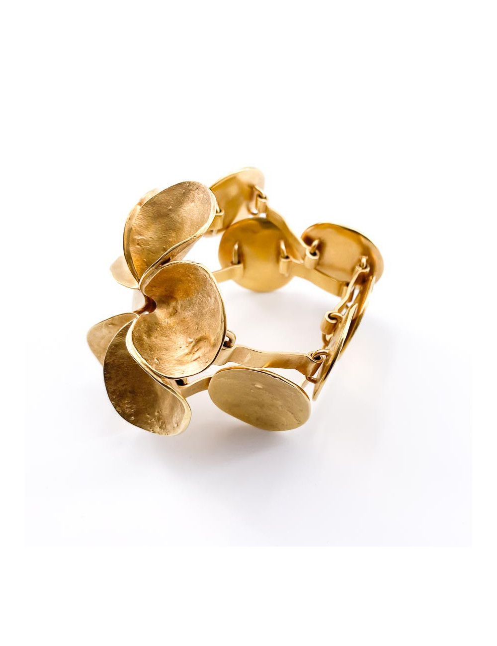 DIOR Double Row Flower Bracelet in Gilt Metal - Pre-Owned certified