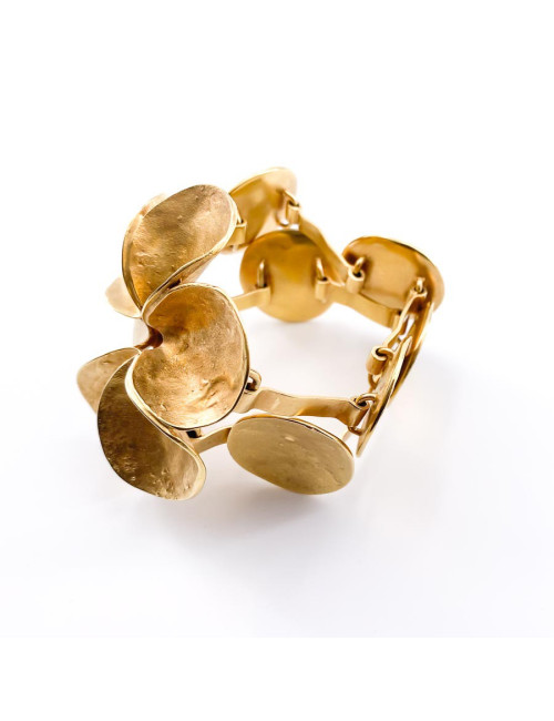 DIOR Double Row Flower Bracelet in Gilt Metal - Pre-Owned certified