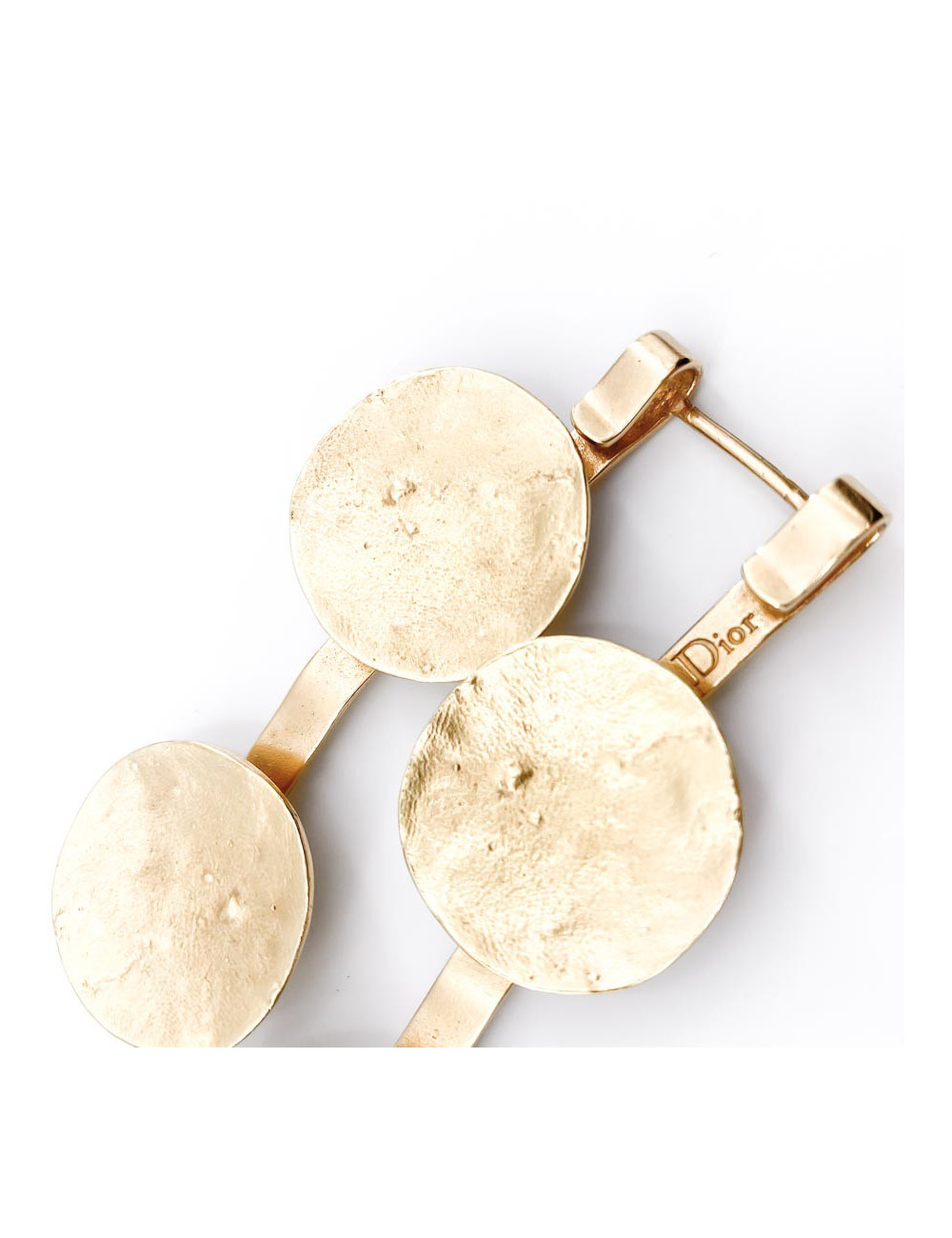 DIOR Double Row Flower Bracelet in Gilt Metal - Pre-Owned certified