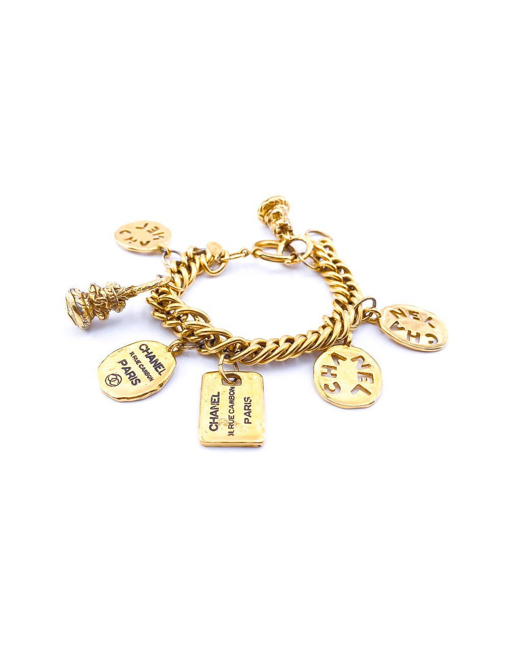 CHANEL Charms Bracelet in Gilt Metal