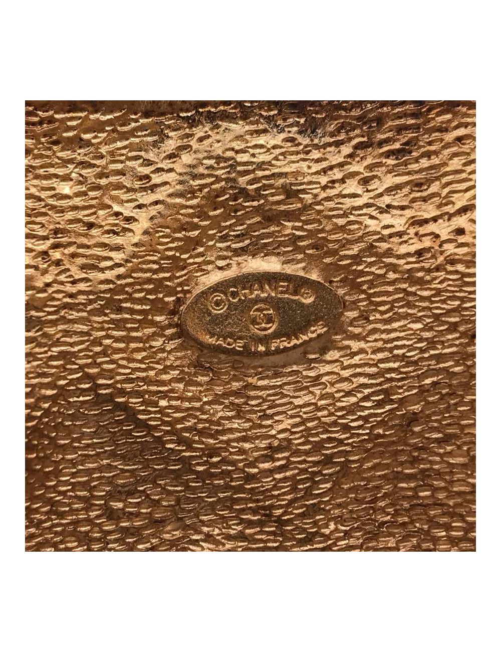 CHANEL Manchette matelassé métal doré Vintage