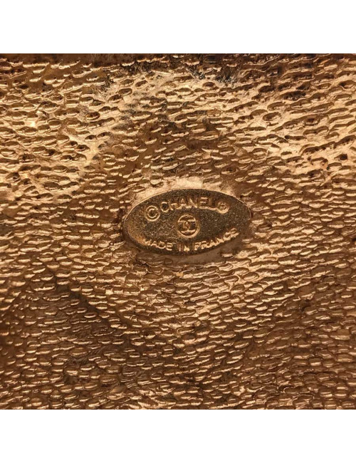 CHANEL Manchette matelassé métal doré Vintage