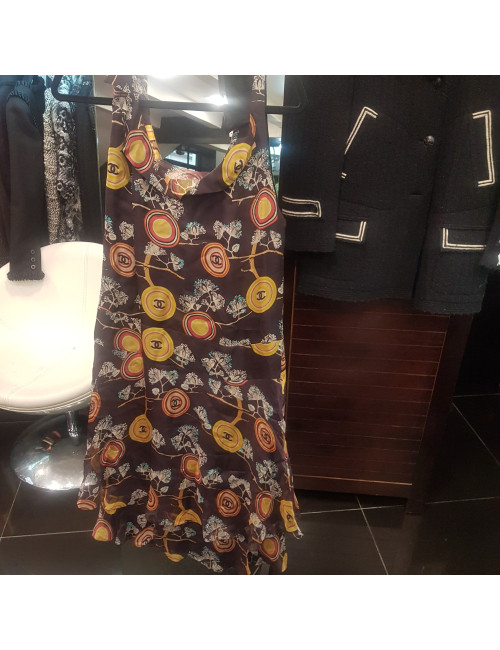 Robe CHANEL en soie "CC" T42