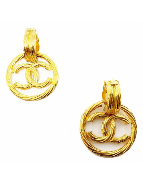 Clips CHANEL Vintage CC dans un cercle