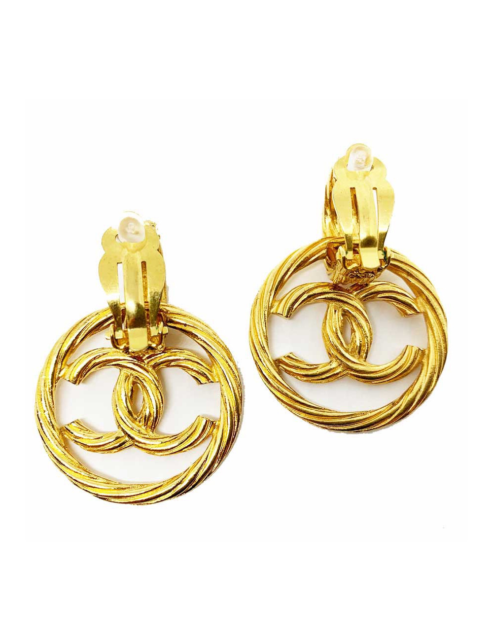 Clips CHANEL Vintage CC dans un cercle