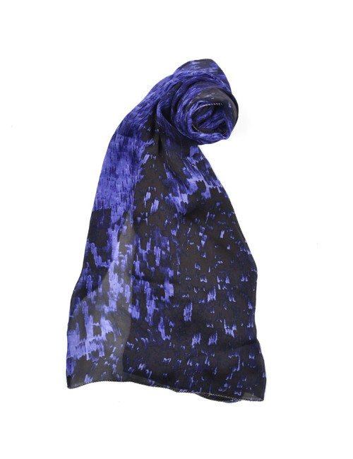Foulard Roberto Cavalli en soie violet et noir