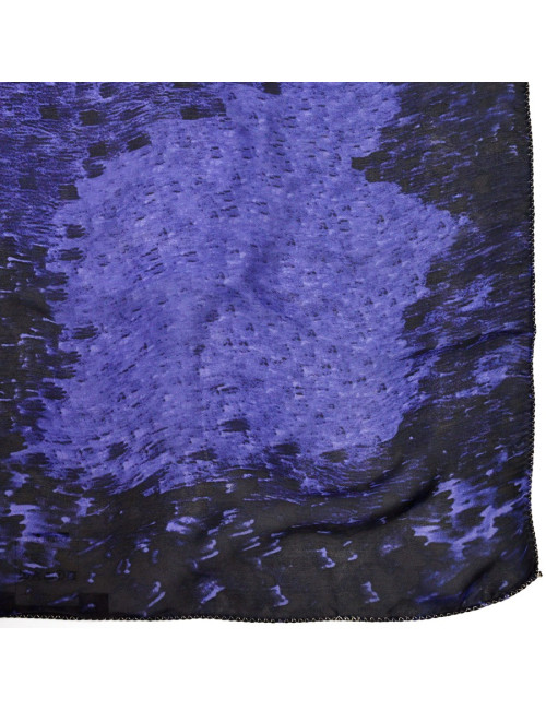 Foulard Roberto Cavalli en soie violet et noir