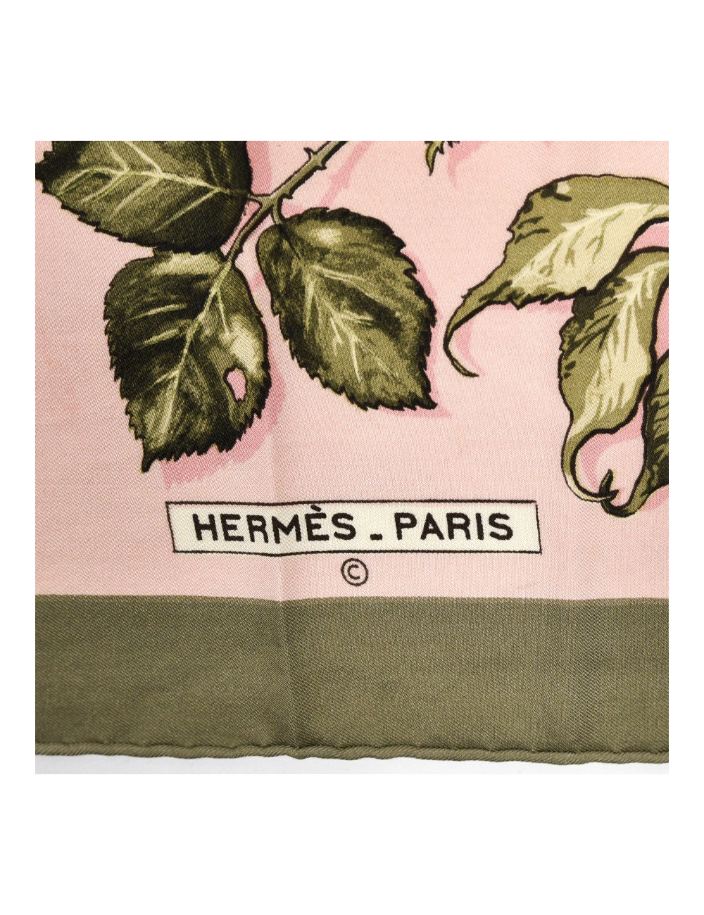 Carré HERMES kaki Feuilles d'automne
