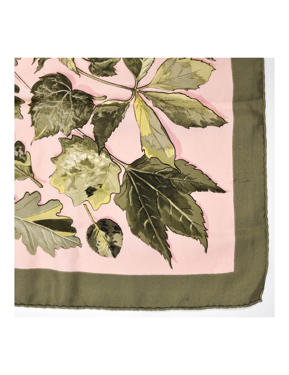 Carré HERMES kaki Feuilles d'automne