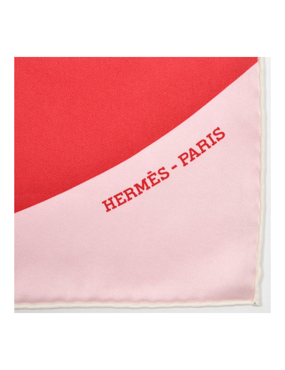 Foulard HERMES rouge et rose 100% soie