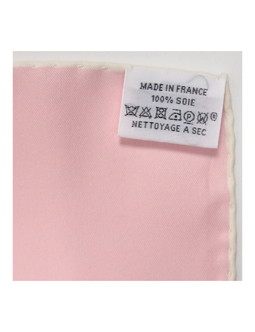 Foulard HERMES rouge et rose 100% soie