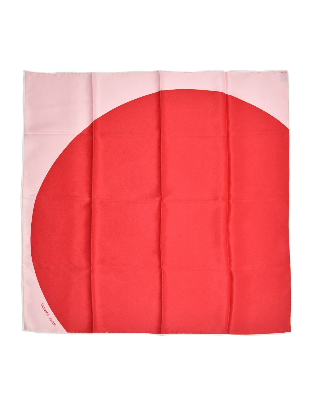Foulard HERMES rouge et rose 100% soie