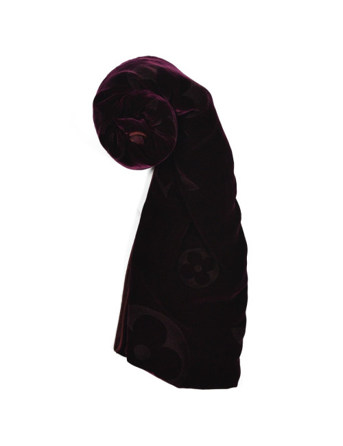 LOUIS VUITTON Châle en velours rouge Cardinal