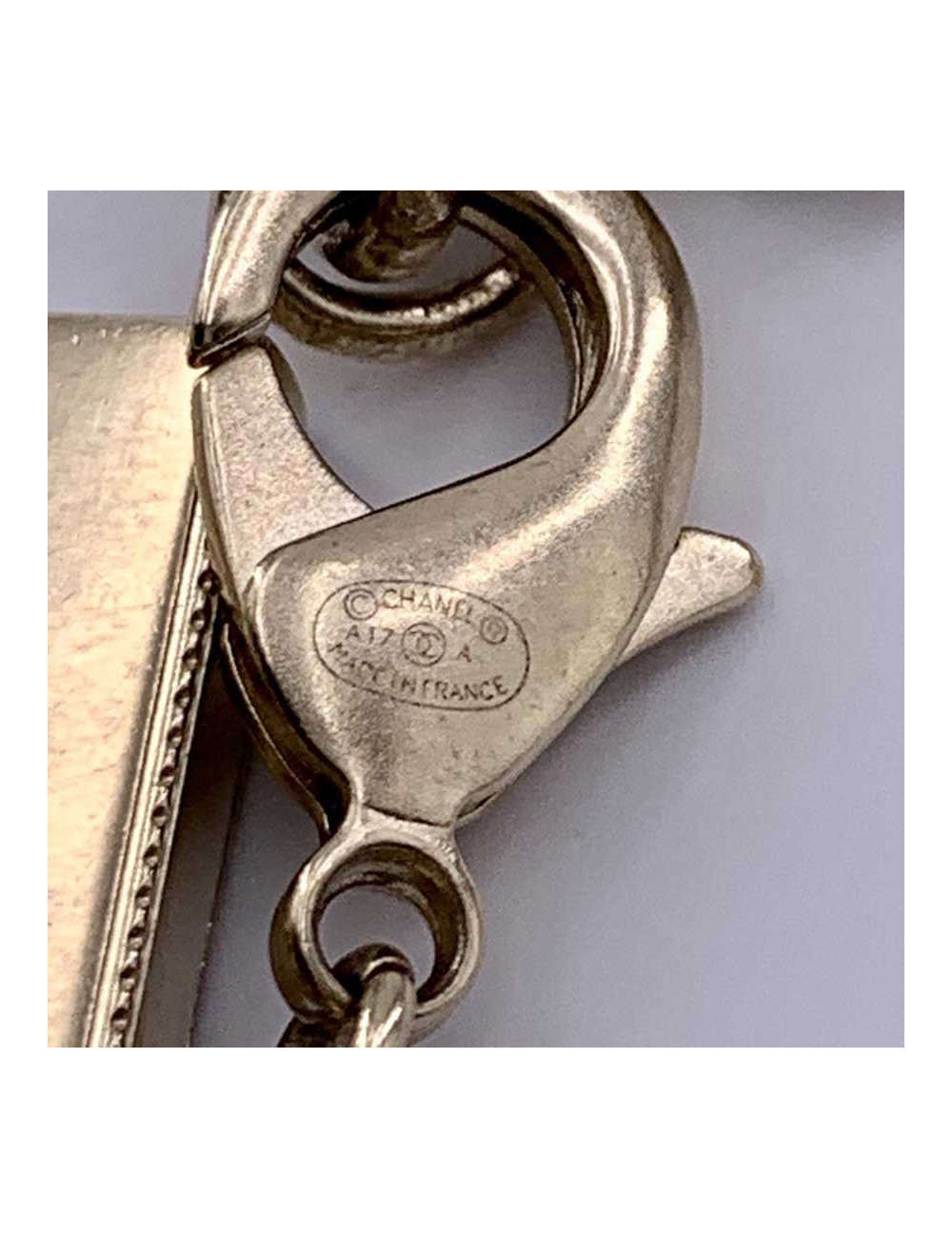 Ceinture CHANEL tissu métallique doré