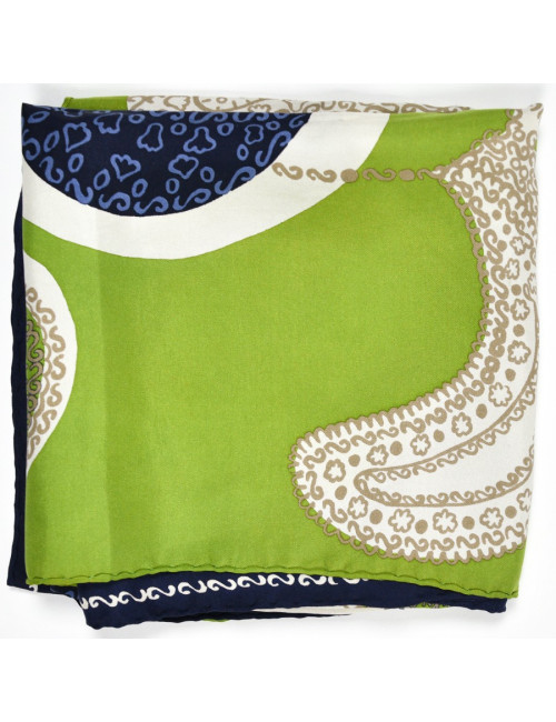 Foulard Dior soie Vert et bleu 