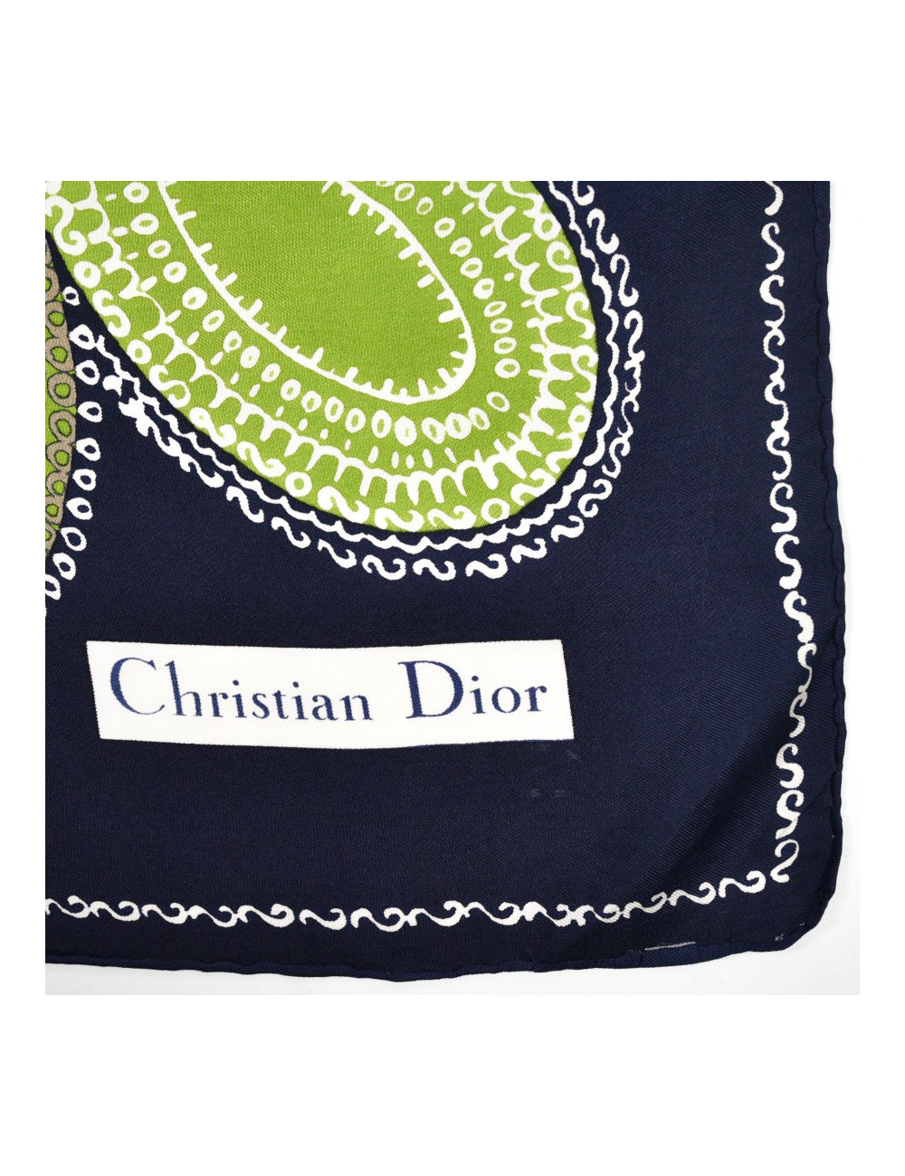 Foulard Dior soie Vert et bleu 