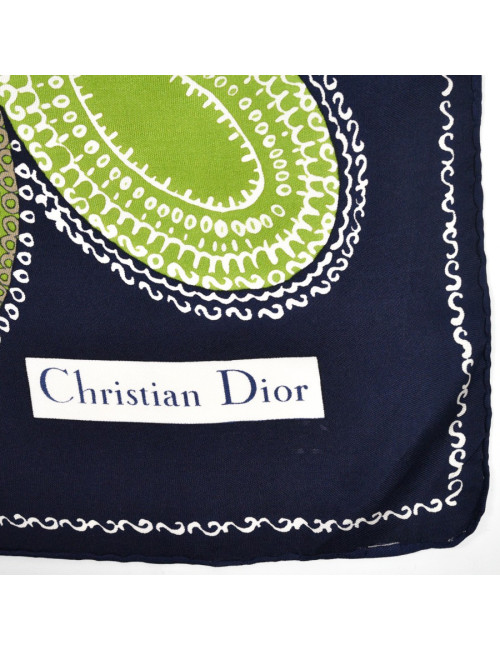 Foulard Dior soie Vert et bleu 