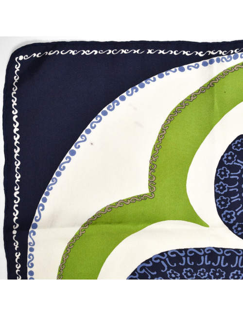 Foulard Dior soie Vert et bleu 