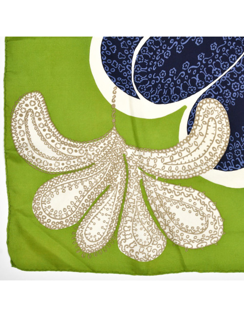 Foulard Dior soie Vert et bleu 