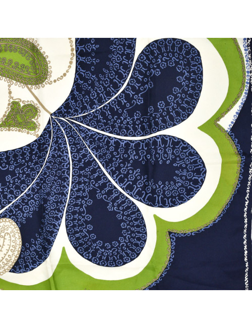 Foulard Dior soie Vert et bleu 