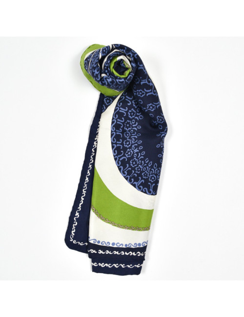 Foulard Dior soie Vert et bleu 