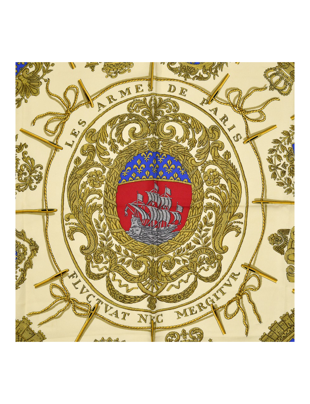 HERMES Carré soie "Les armes de Paris"