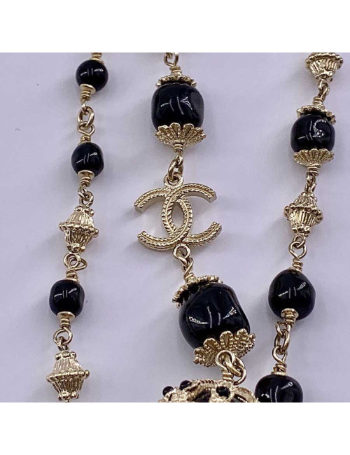 Sautoir multirangs CHANEL noir