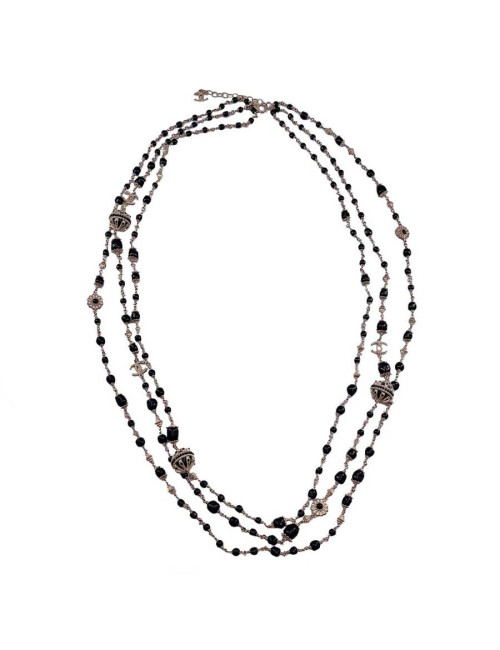 Sautoir multirangs CHANEL noir