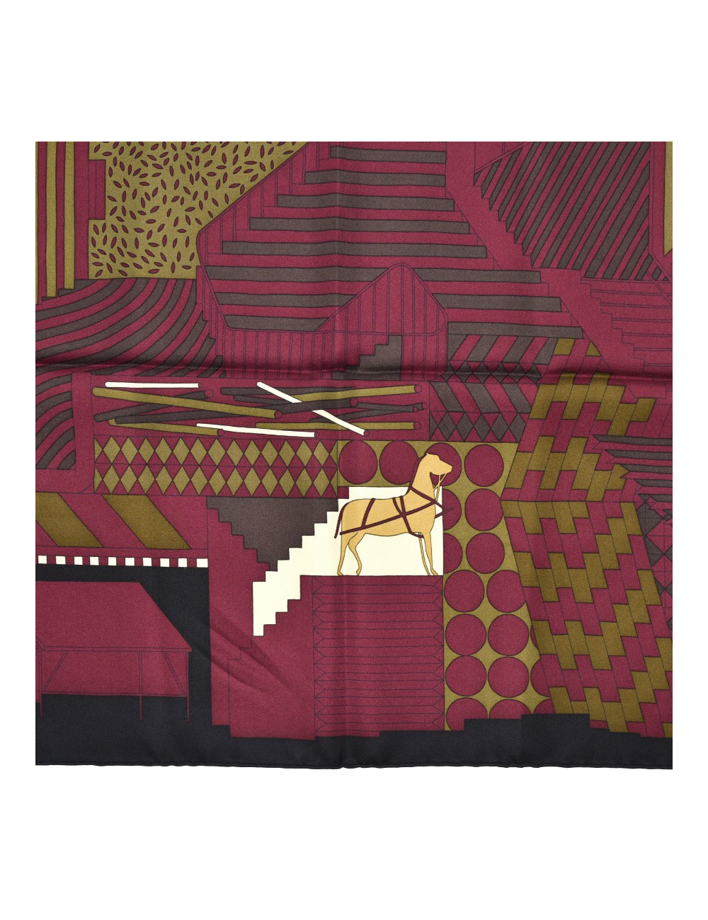 Carré HERMES "Promenade au Faubourg " 100 % soie