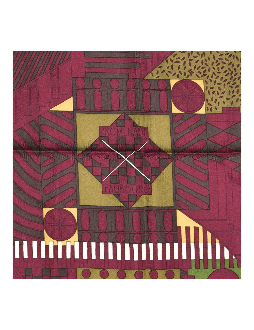 Carré HERMES "Promenade au Faubourg " 100 % soie