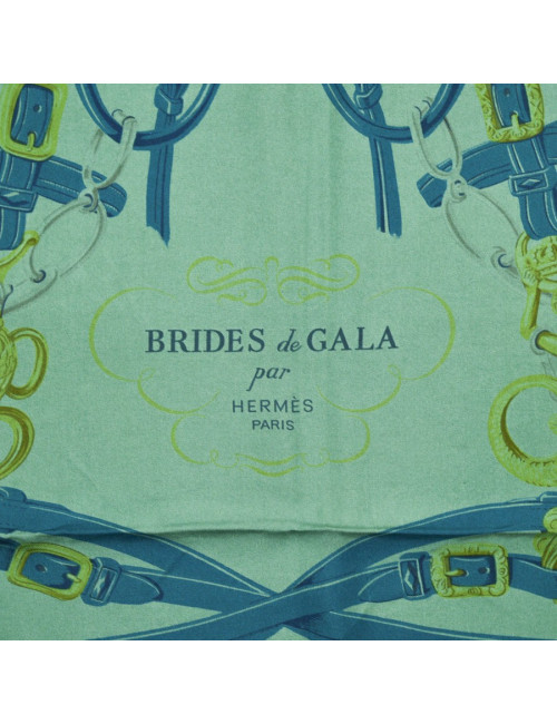 "Brides de Gala" Carré HERMES Dip Dye bleu et vert