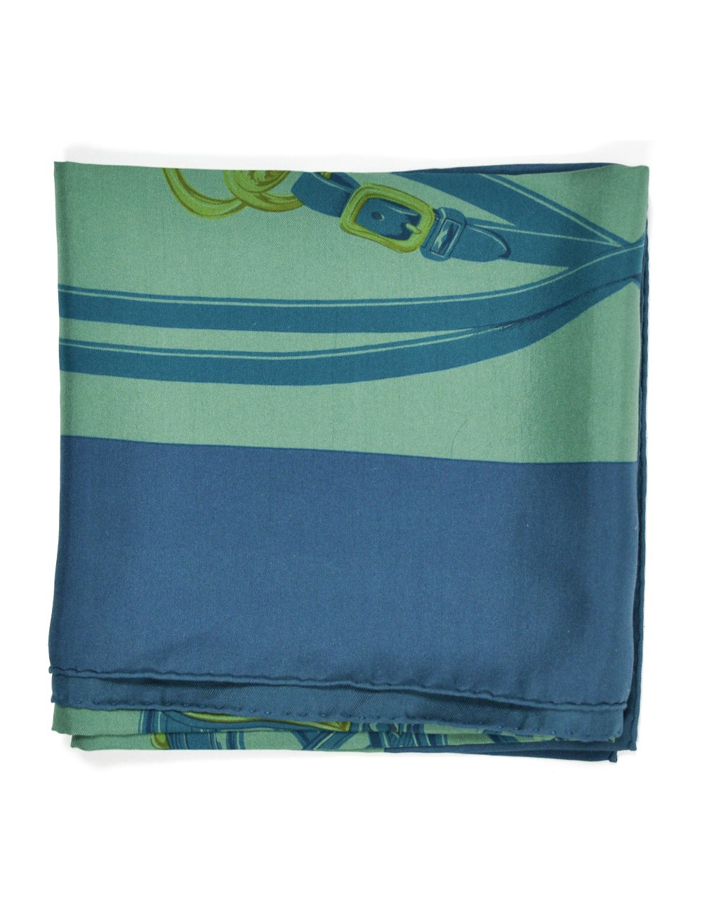 "Brides de Gala" Carré HERMES Dip Dye bleu et vert