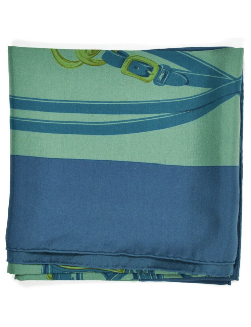 "Brides de Gala" Carré HERMES Dip Dye bleu et vert