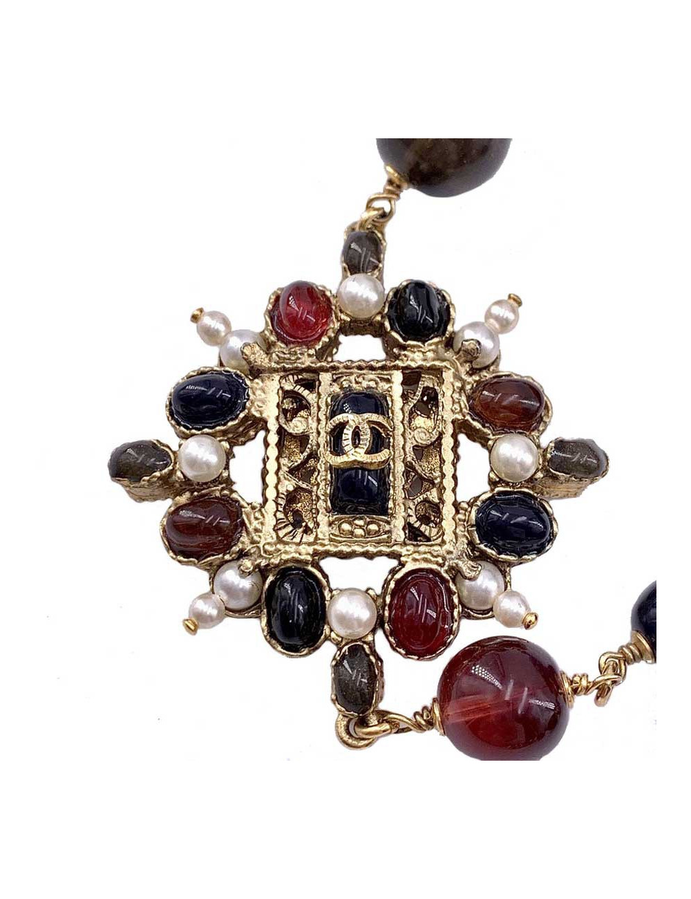 Sautoir CHANEL perles multicolore